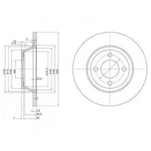 Диск тормозной (передний) Audi 80 1.6-2.0 91-96 (280x12.9) Delphi BG2783 (фото 1)