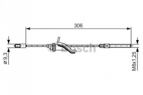Трос русного гальм. центр. FORD Focus III 10- BOSCH 1987482369 (фото 1)