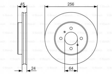 Диск гальм. передн. MITSUBISHI LANVER 1.8 -03 BOSCH 0986479R18