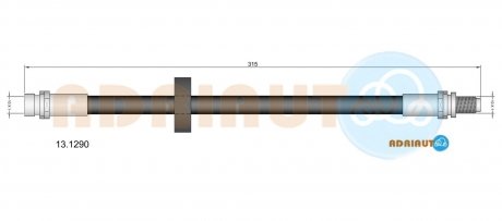 FORD гальм.шланг задн.Mondeo -00 (барабан) ADRIAUTO 13.1290
