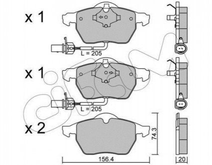Колодки тормозные (передние) Audi A4/A6/Skoda Superb/VW Passat 1.9TDI/2.5TDI 96- CIFAM 822-314-0