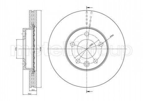 Диск тормозной (передний) VW Touareg 02-10/T5/Multivan V 03-15 (308x29.6) (с покр.) (вентилир.) CIFAM 800-773C