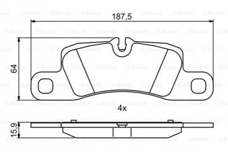 Гальмівні колодки дискові PORSCHE - знято з вир-ва BOSCH 0986494869