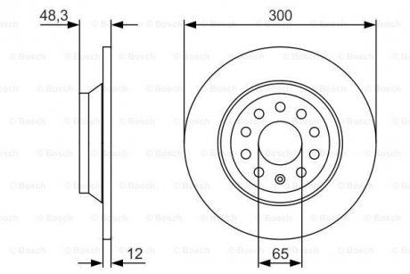 Диск тормозной (задний) VW Golf VII 12-/Passat 14- (300x12) BOSCH 0986479V01