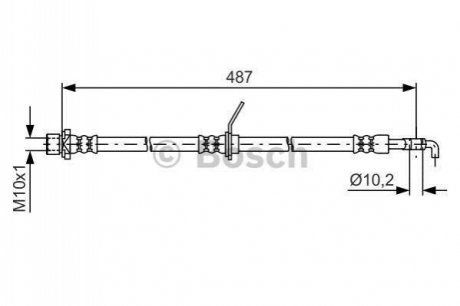 Шланг гальм. задн. прав. TOYOTA AVENSIS -03 BOSCH 1987481633