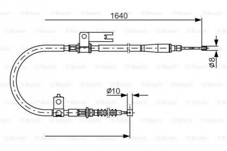 MAZDA трос ручного гальма задн. лів. 323 -04 BOSCH 1987482154