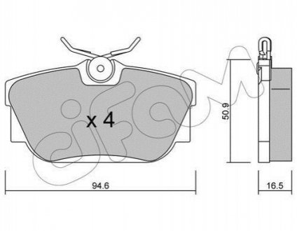 Колодки тормозные (задние) VW T4 90-03 CIFAM 822-346-0