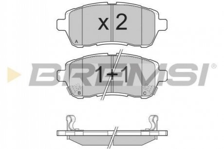 Колодки тормозные (передние) Ford Fiesta VI 08-/Mazda 2 07-15/Subaru Justy 07- BREMSI BP3316 (фото 1)
