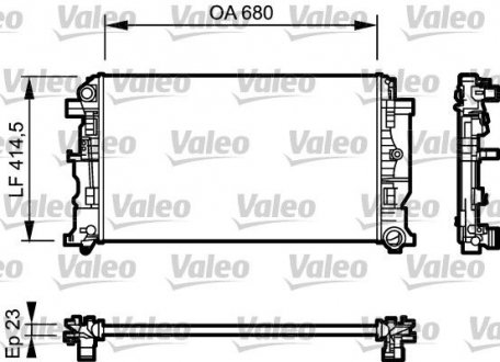 Радиатор охлаждения MB Sprinter/VW Crafter 06- (+AC/-AC) Valeo 734926 (фото 1)