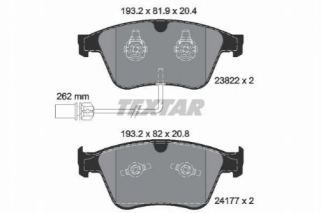 Гальмівні колодки BENTLEY Continental/GT "F "03>> TEXTAR 2382201