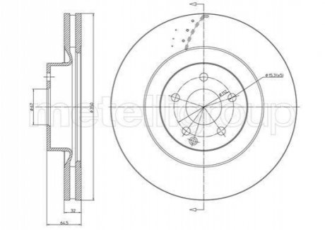 Диск тормозной (передний) MB S-class (W221)/E-class (W211/W212) 05-13 (350x32) CIFAM 800-1744FC