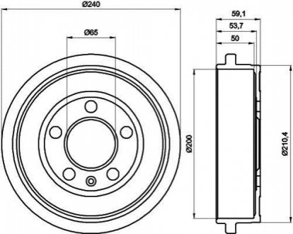 Барабан тормозной (задний) Skoda Fabia/VW Polo 99- HELLA 8DT 355 300-371 (фото 1)