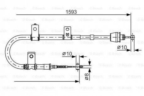 HYUNDAI трос ручного гальма лів.Elantra 00- BOSCH 1987482166