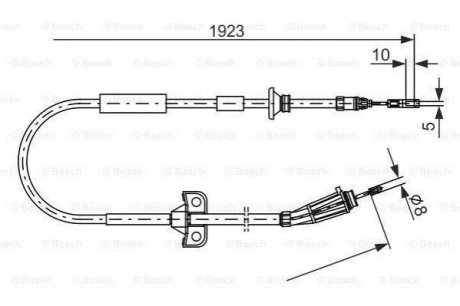 VOLVO трос ручного гальма лів./прав. S60 I BOSCH 1987477999