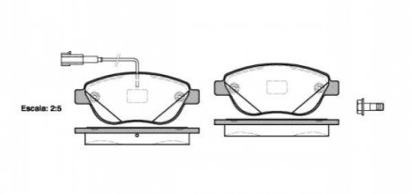 Гальмівні колодки перед. Doblo 10- (137x57.4x19) WOKING P9593.12