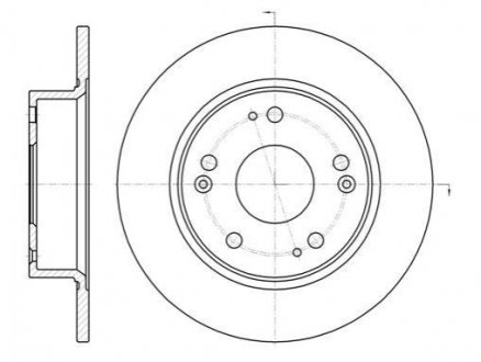 Гальмівний диск зад. Honda Accord 04-08 (260x10) WOKING D6984.00 (фото 1)