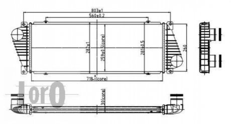 Радіатор інтеркулера а Sprinter/LT 95-06 2.5 Tdi DEPO 054-018-0001 (фото 1)