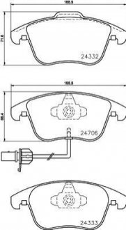 Колодки тормозные (передние) Audi A4 07-18/Audi A5 07-/Audi Q5 12-17 HELLA 8DB 355 013-861