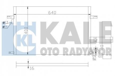 Радиатор кондиционера Chevrolet Lacetti/Daewoo Nubira 03- Kale 377100 (фото 1)