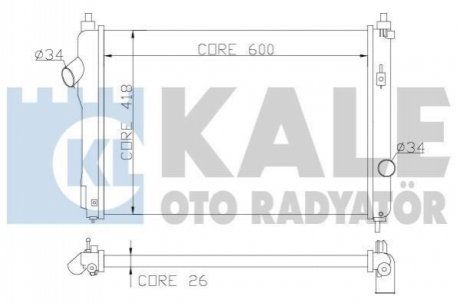 Радиатор охлаждения Chevrolet Aveo 1.4 05- Kale 355100