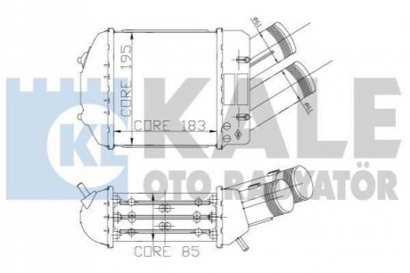 Радиатор интеркулера Renault Megane/Scenic 1.5D/1.9D/2.0 96- Kale 126100 (фото 1)