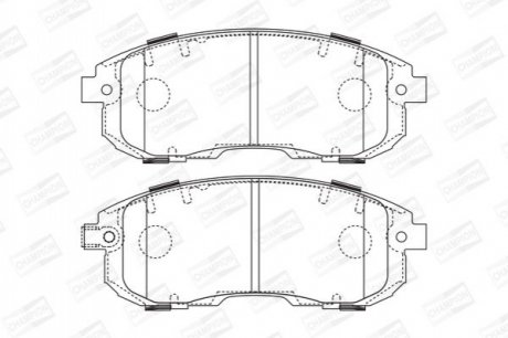 Колодки тормозные (передние) Renault Latitude/Nissan Juke/Cube 09-/Tiida 07-12/Suzuki SX4 06- CHAMPION 573646CH