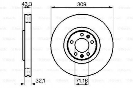 Гальмівний диск передн. PEUGEOT 607 3.0 v6 BOSCH 0986479027