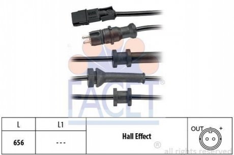 Датчик ABS (задний) Renault Laguna 1.6-3.0 01-07 FACET 21.0153