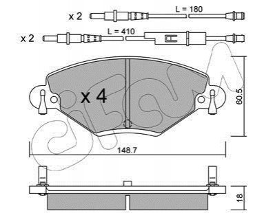 Колодки тормозные (передние) Citroen C5 01- (+датчики) CIFAM 822-331-0 (фото 1)