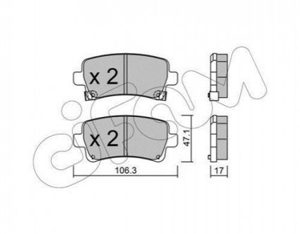 Колодки тормозные (задние) Opel Insignia 08- CIFAM 822-844-0