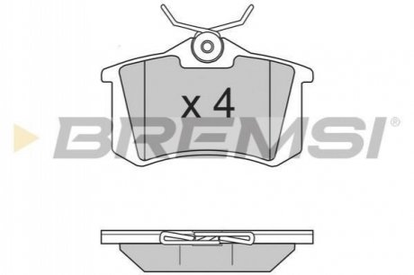 Колодки тормозные (задние) VW Caddy III 04-/Peugeot 308 07-/Citroen C4 04- BREMSI BP2806