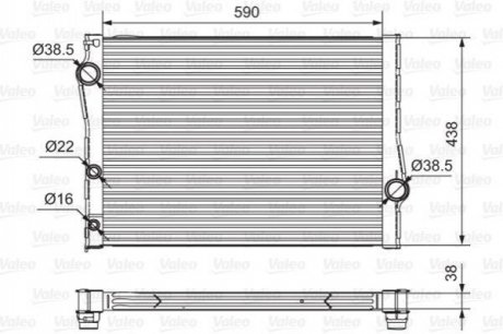 Радиатор охлаждения BMW X5(E70) 3.0d-3.5i 07- Valeo 701549 (фото 1)