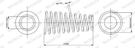 Пружина (передняя) Toyota Yaris 1.0 99-05 (накл.зад.часть) MONROE SP3107