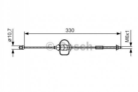 FORD трос ручного гальма передн.Focus 05- BOSCH 1987482121