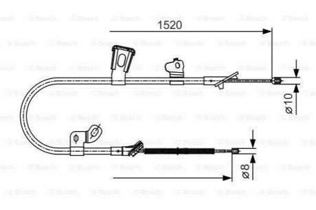 Трос ручного гальма лів. TOYOTA YARIS -05 BOSCH 1987477918