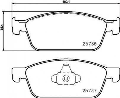 Колодки тормозные (передние) Ford Transit Connect II/Tourneo Connect 13-/Focus III 10-/Kuga II 12- HELLA 8DB355020-831