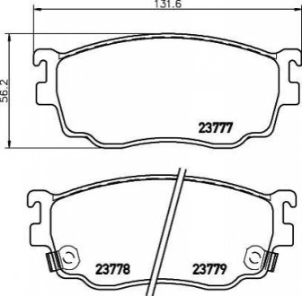 Колодки тормозные (передние) Mazda 323 F VI 01-04/Mazda 626 V 97-02/Premacy 99-05 NISSHINBO NP5023 (фото 1)