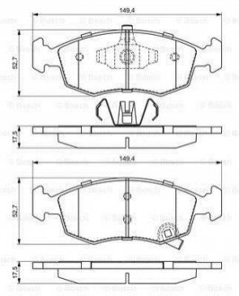 Колодки тормозные (передние) Fiat Panda/Lancia Ypsilon 11- BOSCH 0986494687