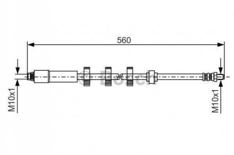 PEUGEOT шланг гальмівний передн.406 95- BOSCH 1987481290 (фото 1)