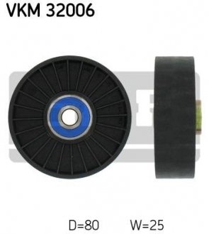 Ролик генератора Fiat Doblo 1.9JTD 01- (паразитный) (80х25) SKF VKM 32006 (фото 1)