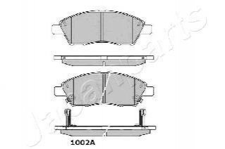 Колодки тормозные (передние) Nissan Note 1.2/1.5 dCi/1.6/1.8 07- JAPANPARTS PA-1002AF