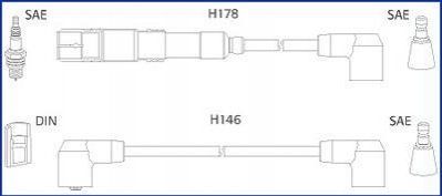 Провода зажигания MB E-class (W124)/G-class (W463) 2.6/3.0E 90-97 (к-кт) HITACHI 134756 (фото 1)