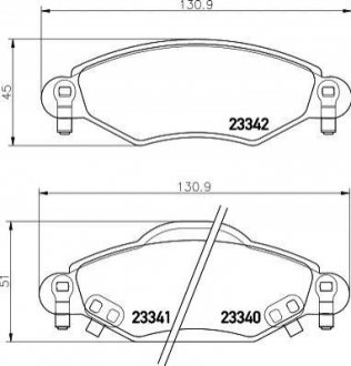 Гальмівні колодки перед. Yaris 1.0-1.5 99-05 HELLA 8DB355010-791