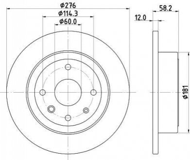Гальмівний диск зад. Epica 05- 2.0-2.5 (PRO) HELLA 8DD355116-991 (фото 1)