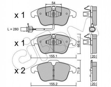 Колодки тормозные (передние) Audi A4/A5 07- CIFAM 822-675-2 (фото 1)