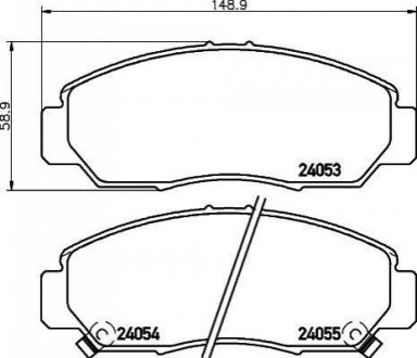 Колодки тормозные (передние) Honda Accord/FR-V 1.7-3.5 04- NISSHINBO NP8007 (фото 1)
