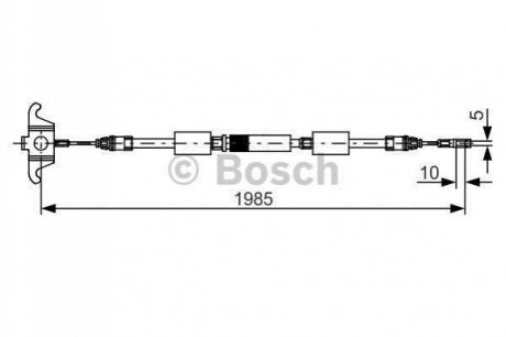 VOLVO трос ручн.гальма центр. XC90 03- BOSCH 1987482128 (фото 1)