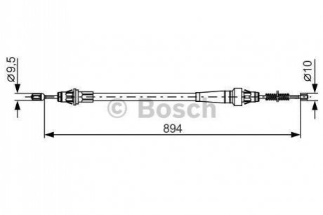 JEEP трос гальмівний лів. Cherokee 95- BOSCH 1987482365