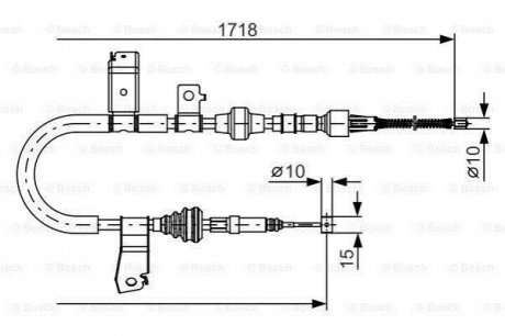 Трос гальм. задн. прав. HONDA CR-V -02 BOSCH 1987482086