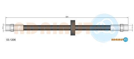 VW шланг гальм.передній AUDI100 -86 ADRIAUTO 03.1206 (фото 1)